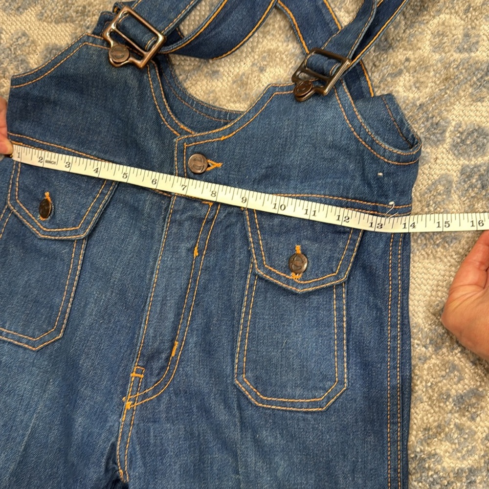 1970s Vintage Hang Ten Classic Blue Denim Overalls - Picture 8 of 10